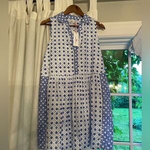 vineyard vines caned print button up dress nwt sz 10